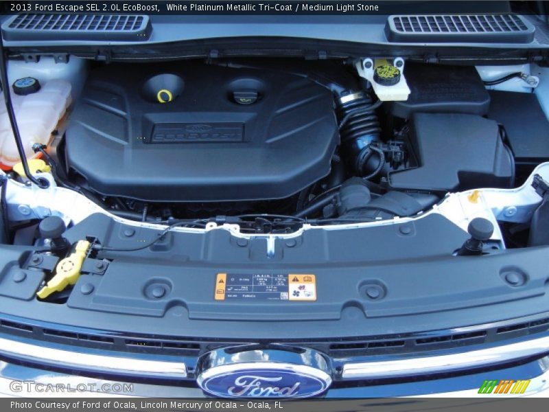 White Platinum Metallic Tri-Coat / Medium Light Stone 2013 Ford Escape SEL 2.0L EcoBoost