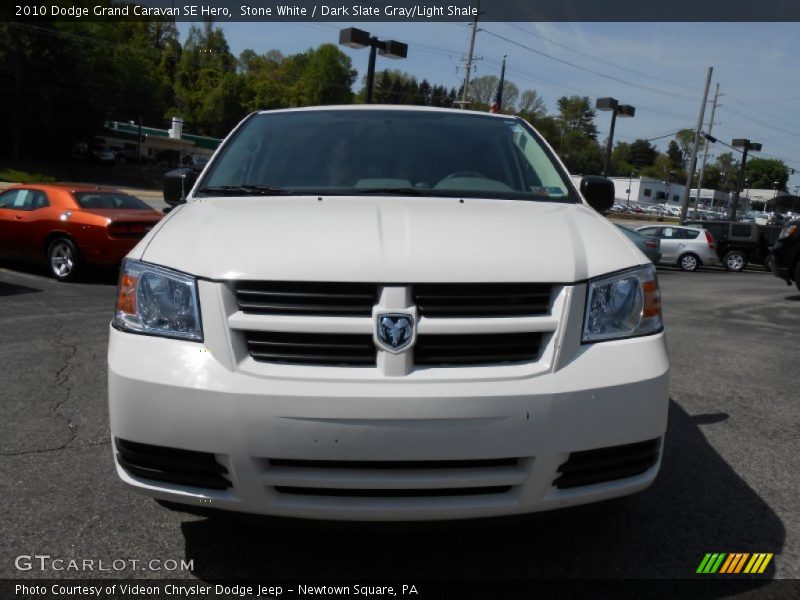 Stone White / Dark Slate Gray/Light Shale 2010 Dodge Grand Caravan SE Hero