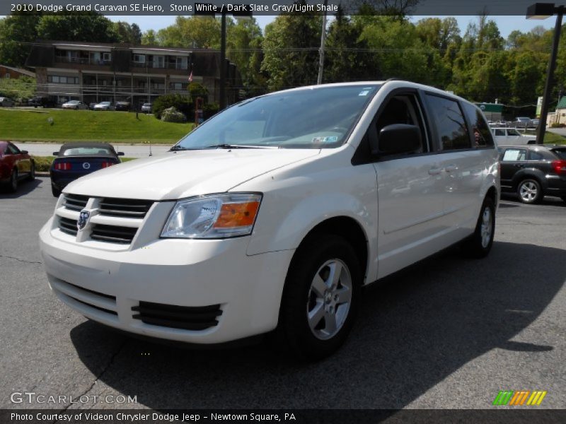 Stone White / Dark Slate Gray/Light Shale 2010 Dodge Grand Caravan SE Hero