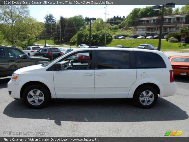 Stone White / Dark Slate Gray/Light Shale 2010 Dodge Grand Caravan SE Hero