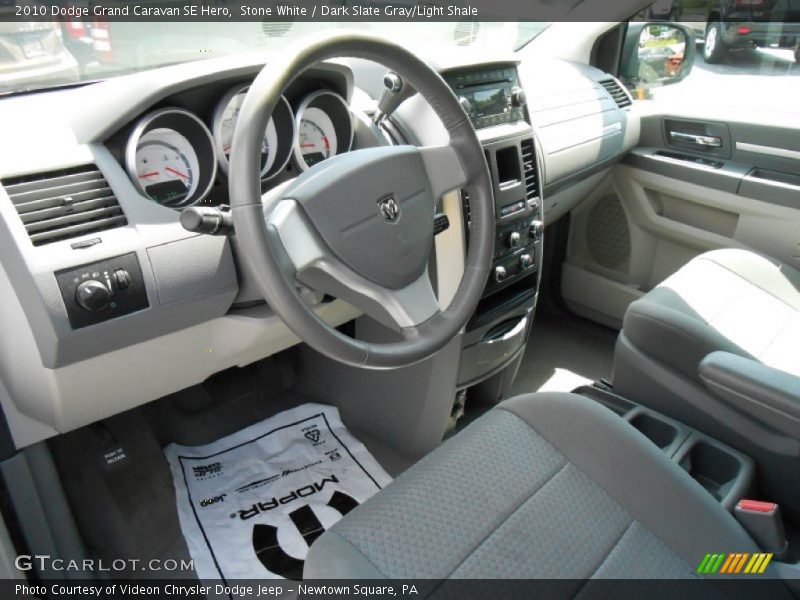Stone White / Dark Slate Gray/Light Shale 2010 Dodge Grand Caravan SE Hero
