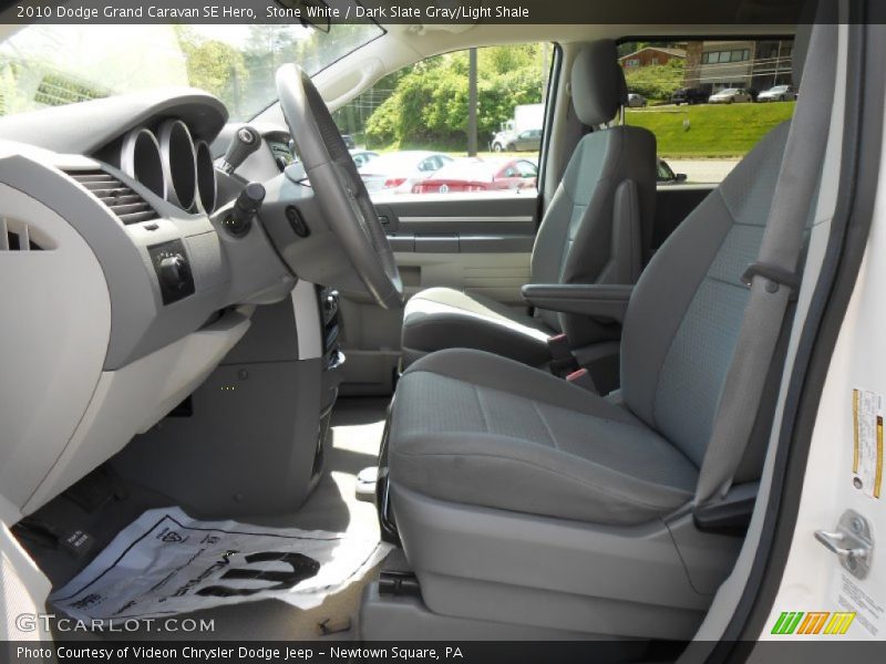Stone White / Dark Slate Gray/Light Shale 2010 Dodge Grand Caravan SE Hero