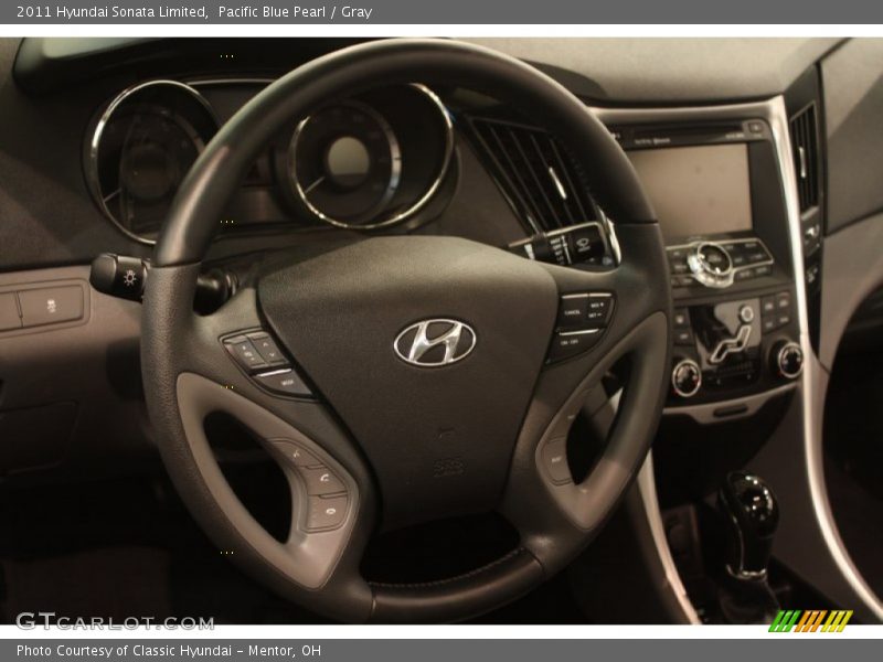 Pacific Blue Pearl / Gray 2011 Hyundai Sonata Limited