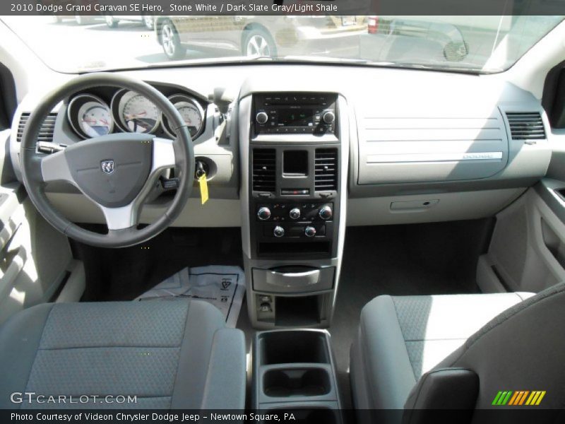 Stone White / Dark Slate Gray/Light Shale 2010 Dodge Grand Caravan SE Hero