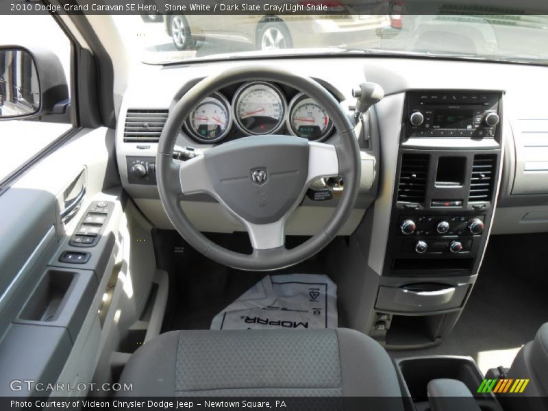 Stone White / Dark Slate Gray/Light Shale 2010 Dodge Grand Caravan SE Hero