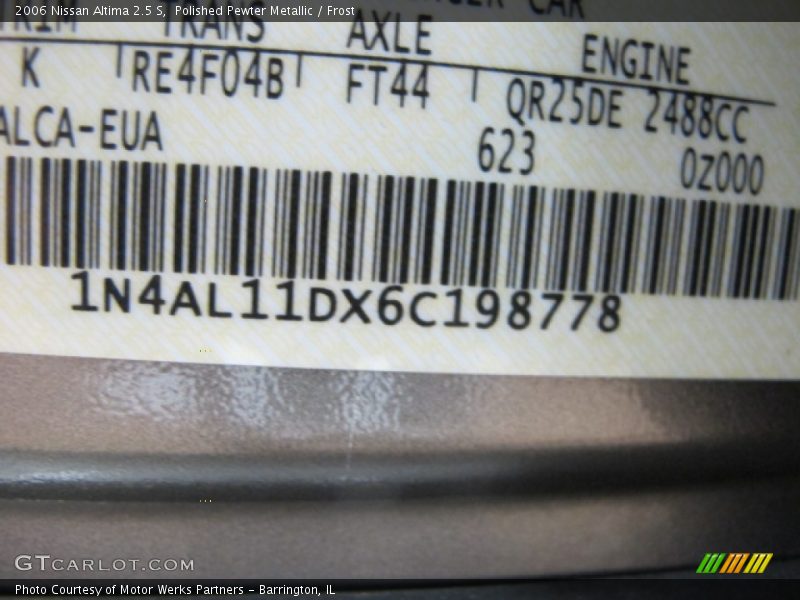 Polished Pewter Metallic / Frost 2006 Nissan Altima 2.5 S