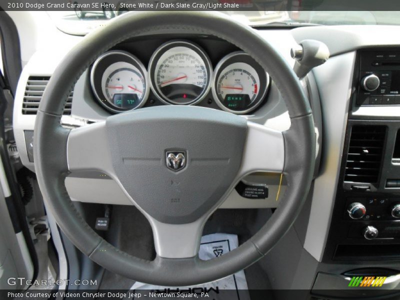 Stone White / Dark Slate Gray/Light Shale 2010 Dodge Grand Caravan SE Hero