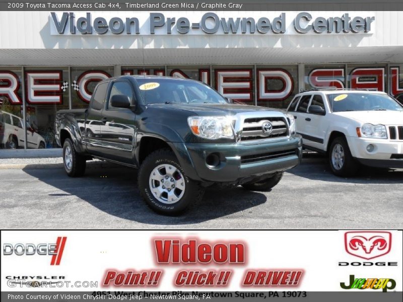 Timberland Green Mica / Graphite Gray 2009 Toyota Tacoma Access Cab 4x4