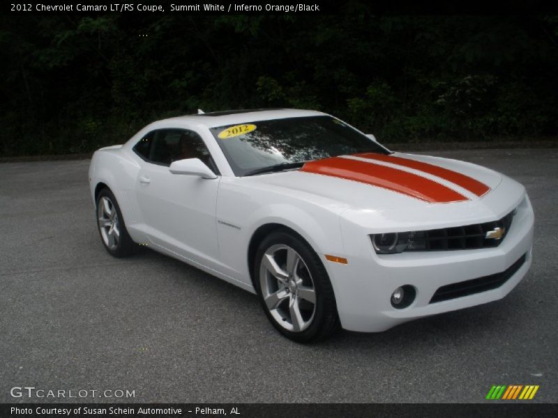Summit White / Inferno Orange/Black 2012 Chevrolet Camaro LT/RS Coupe