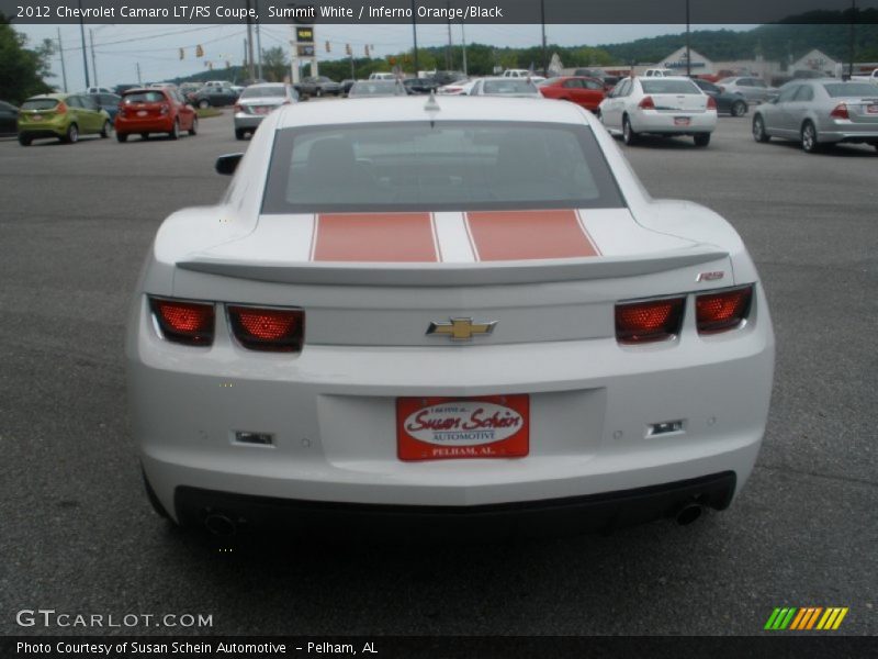 Summit White / Inferno Orange/Black 2012 Chevrolet Camaro LT/RS Coupe