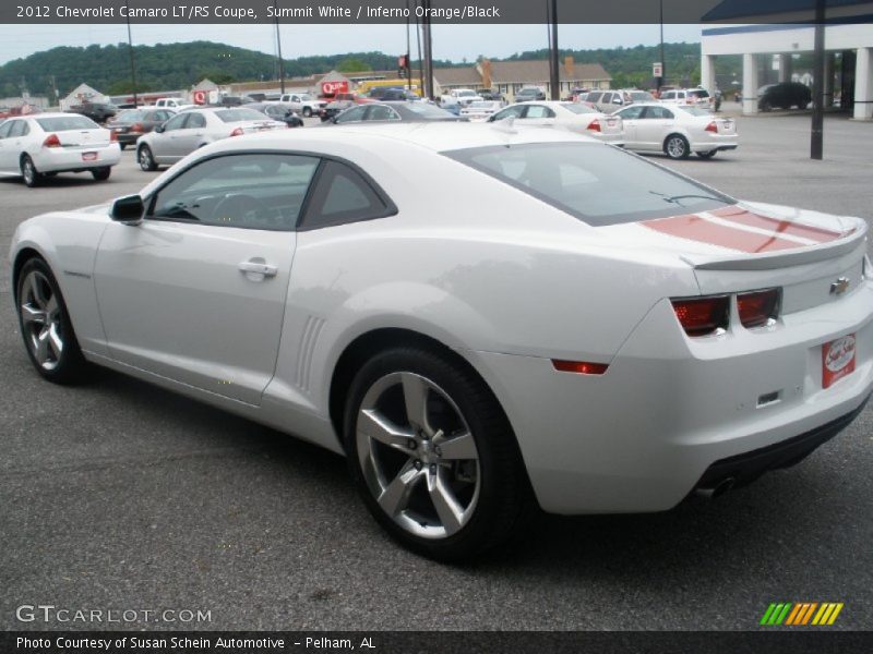 Summit White / Inferno Orange/Black 2012 Chevrolet Camaro LT/RS Coupe