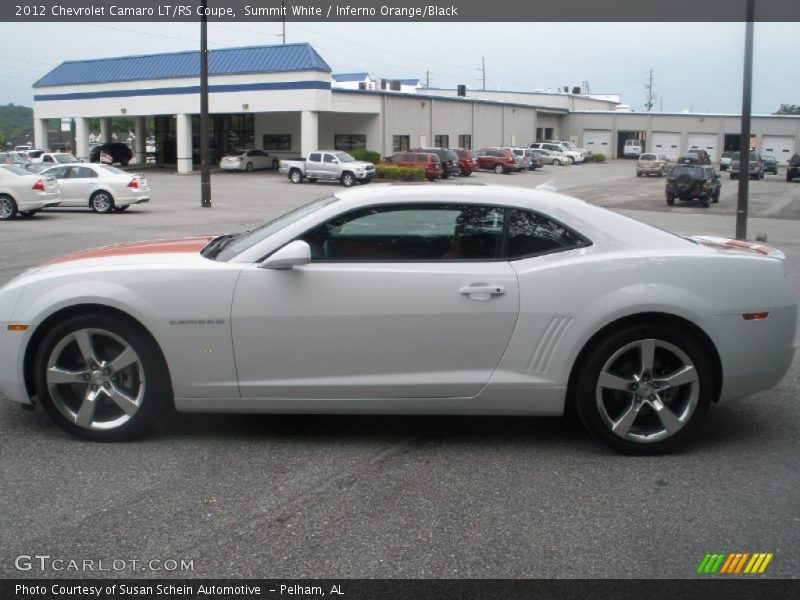 Summit White / Inferno Orange/Black 2012 Chevrolet Camaro LT/RS Coupe