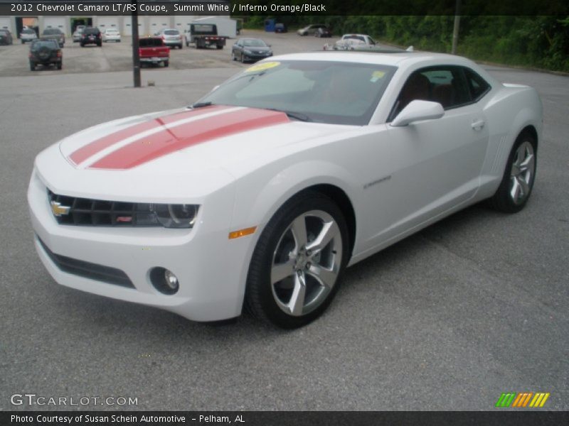Summit White / Inferno Orange/Black 2012 Chevrolet Camaro LT/RS Coupe