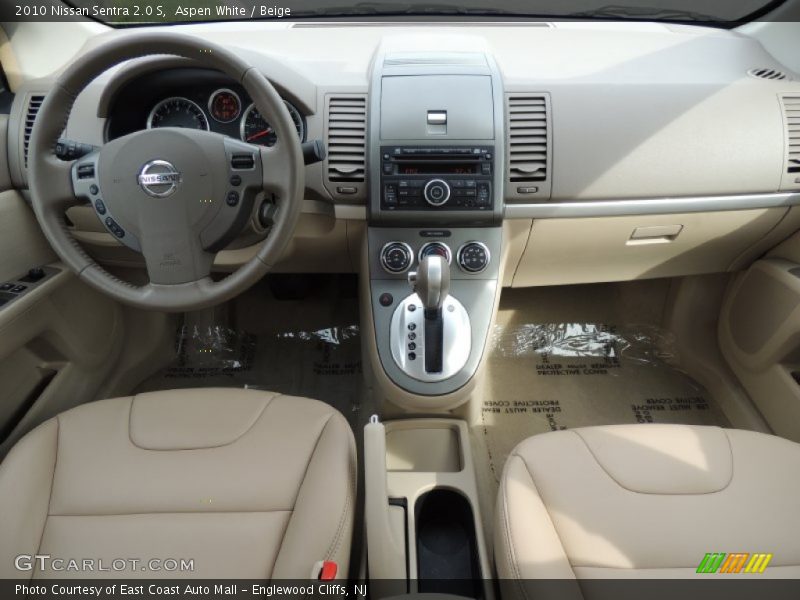 Aspen White / Beige 2010 Nissan Sentra 2.0 S