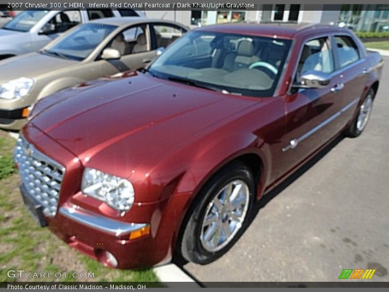 Inferno Red Crystal Pearlcoat / Dark Khaki/Light Graystone 2007 Chrysler 300 C HEMI