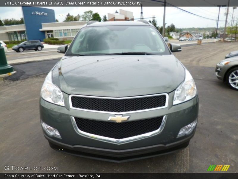 Steel Green Metallic / Dark Gray/Light Gray 2011 Chevrolet Traverse LT AWD