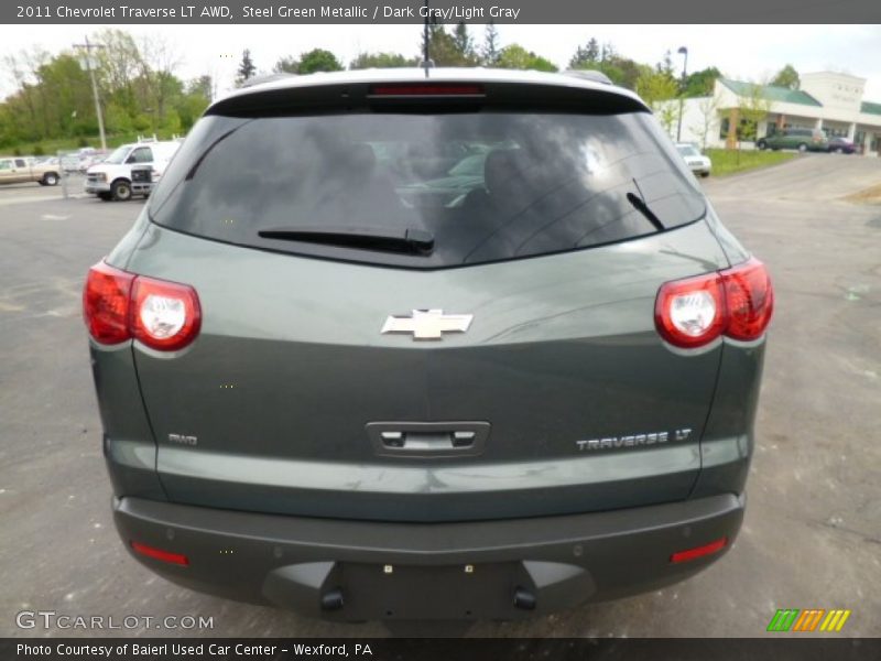Steel Green Metallic / Dark Gray/Light Gray 2011 Chevrolet Traverse LT AWD