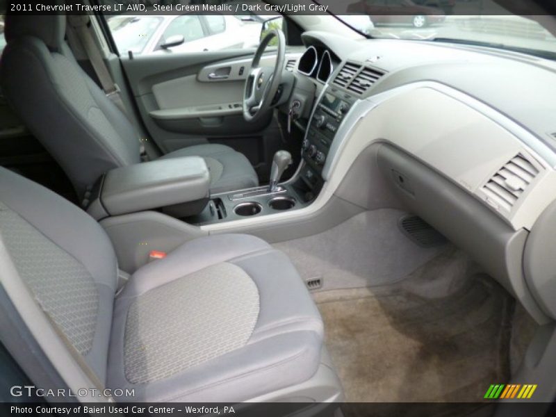 Steel Green Metallic / Dark Gray/Light Gray 2011 Chevrolet Traverse LT AWD