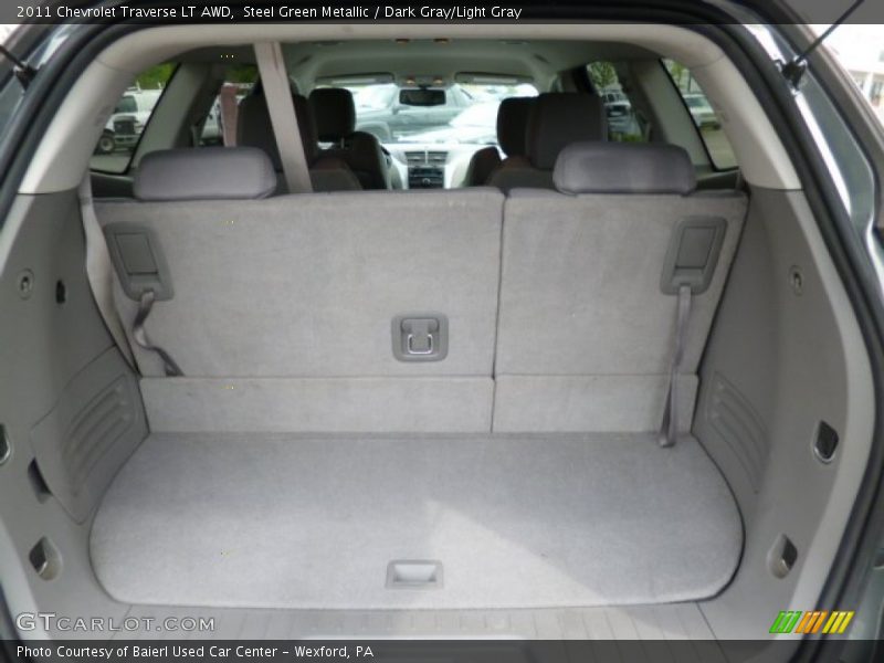 Steel Green Metallic / Dark Gray/Light Gray 2011 Chevrolet Traverse LT AWD