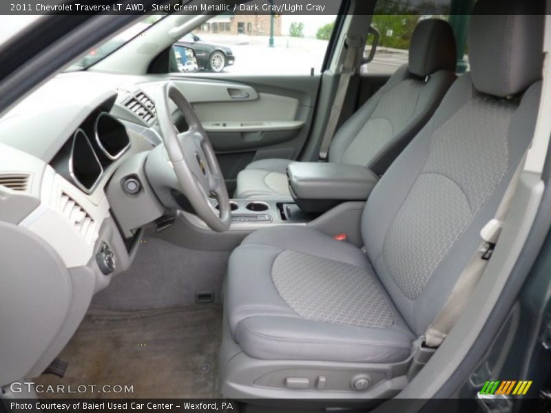 Steel Green Metallic / Dark Gray/Light Gray 2011 Chevrolet Traverse LT AWD