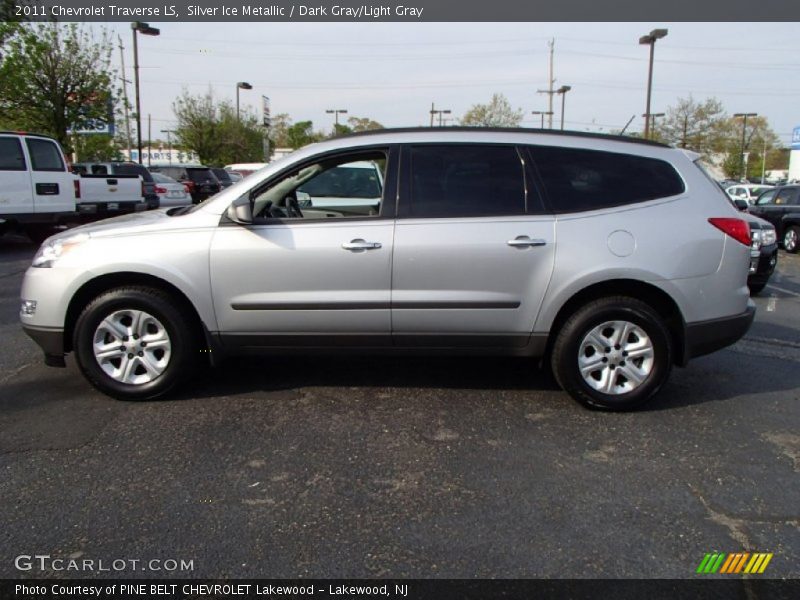 Silver Ice Metallic / Dark Gray/Light Gray 2011 Chevrolet Traverse LS