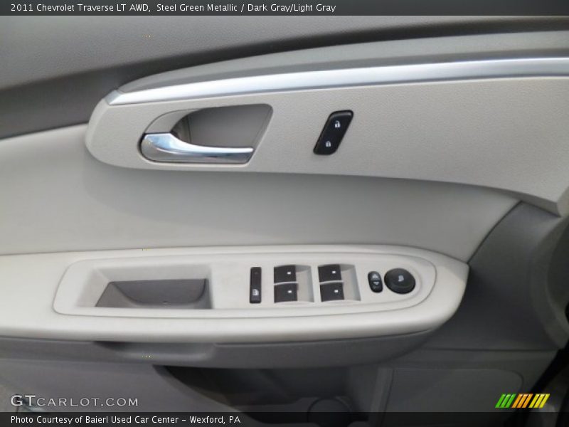 Steel Green Metallic / Dark Gray/Light Gray 2011 Chevrolet Traverse LT AWD