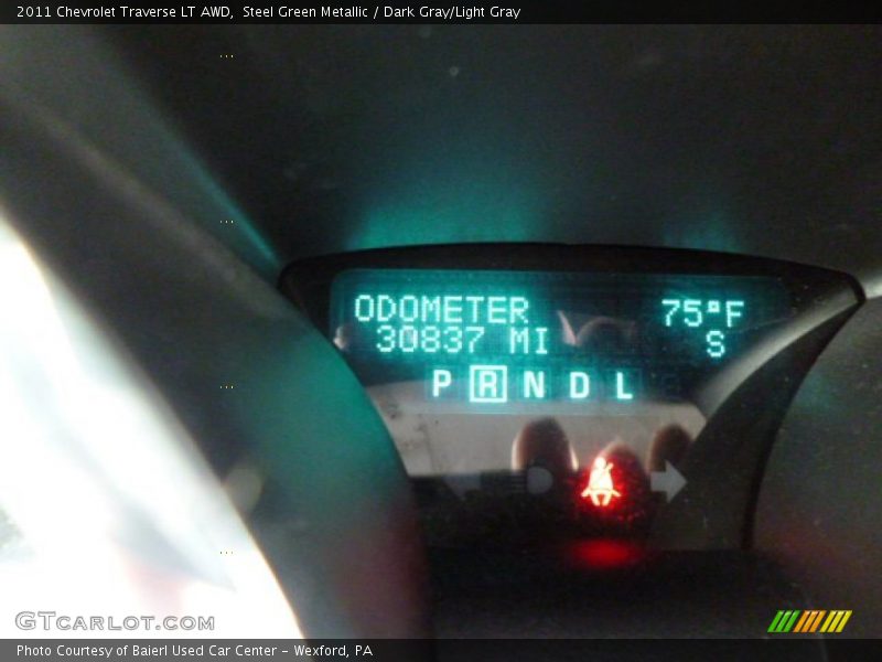 Steel Green Metallic / Dark Gray/Light Gray 2011 Chevrolet Traverse LT AWD