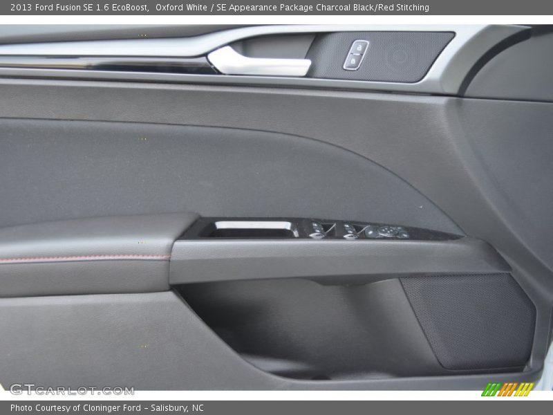 Oxford White / SE Appearance Package Charcoal Black/Red Stitching 2013 Ford Fusion SE 1.6 EcoBoost