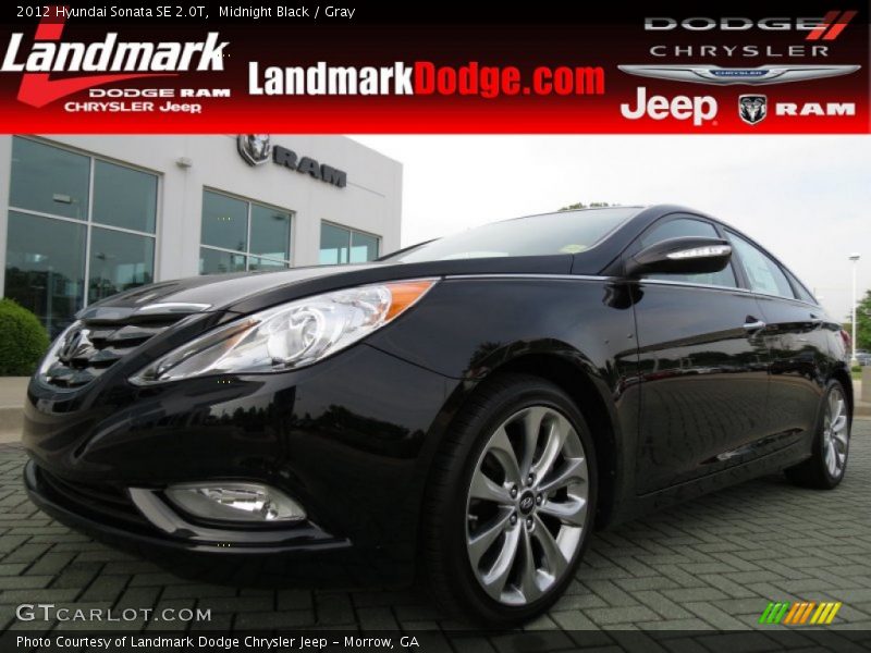 Midnight Black / Gray 2012 Hyundai Sonata SE 2.0T