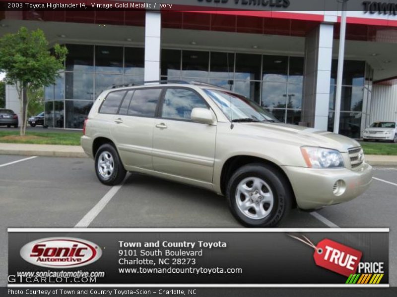 Vintage Gold Metallic / Ivory 2003 Toyota Highlander I4