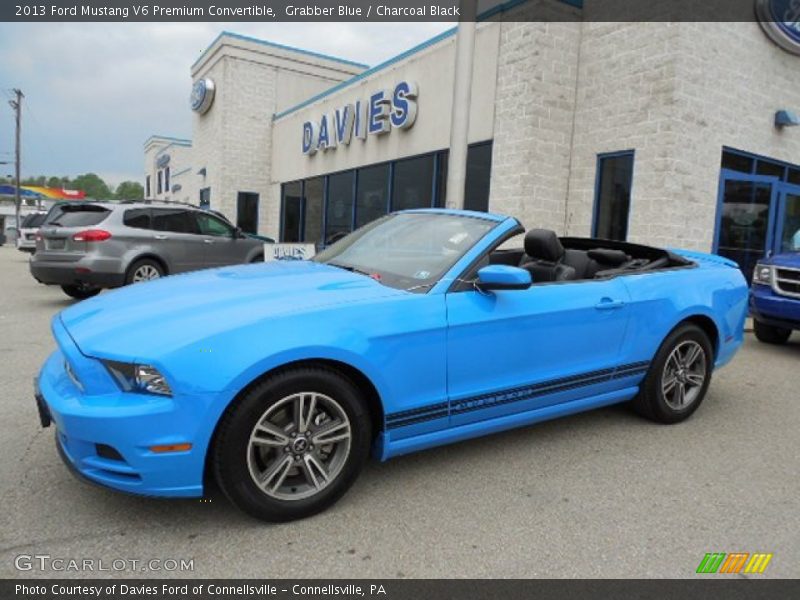 Grabber Blue / Charcoal Black 2013 Ford Mustang V6 Premium Convertible