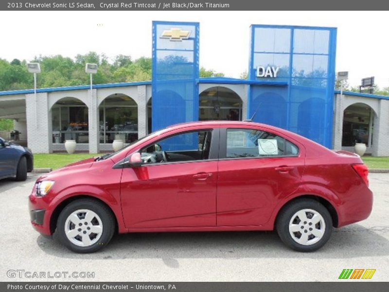 Crystal Red Tintcoat / Jet Black/Dark Titanium 2013 Chevrolet Sonic LS Sedan