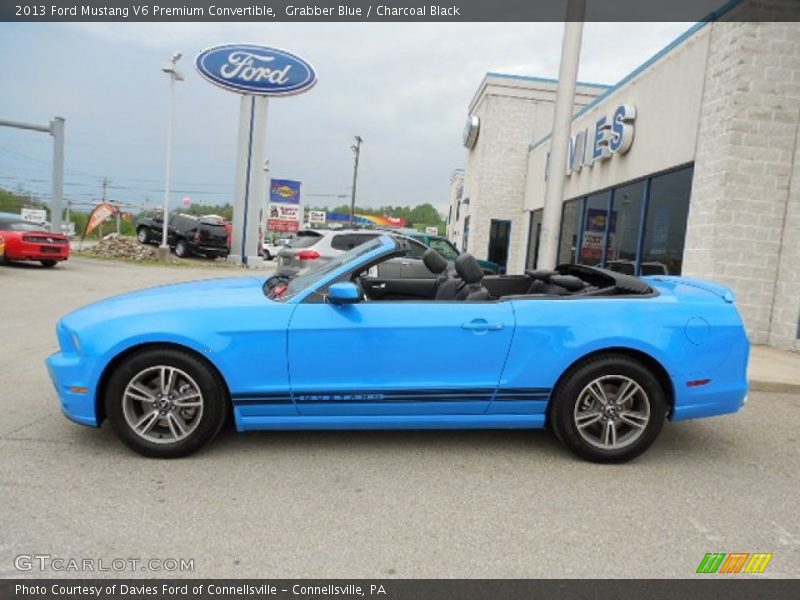 Grabber Blue / Charcoal Black 2013 Ford Mustang V6 Premium Convertible