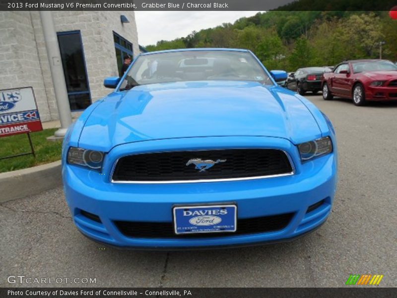 Grabber Blue / Charcoal Black 2013 Ford Mustang V6 Premium Convertible