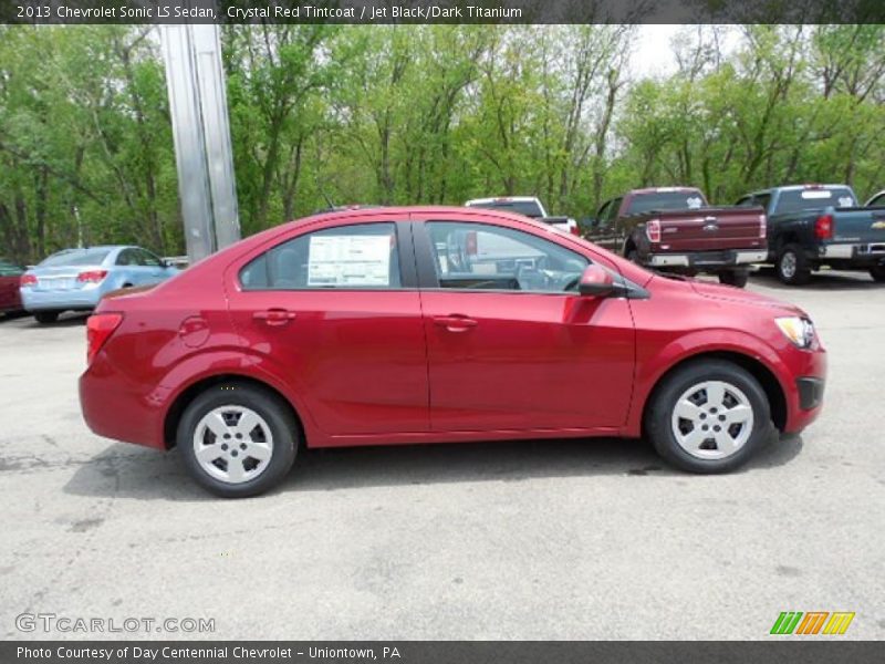 Crystal Red Tintcoat / Jet Black/Dark Titanium 2013 Chevrolet Sonic LS Sedan