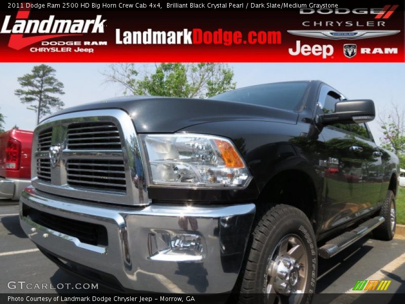 Brilliant Black Crystal Pearl / Dark Slate/Medium Graystone 2011 Dodge Ram 2500 HD Big Horn Crew Cab 4x4