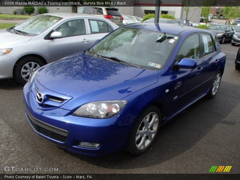 Aurora Blue Mica / Black 2008 Mazda MAZDA3 s Touring Hatchback