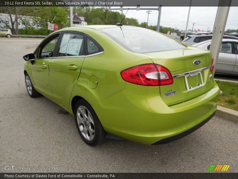 Lime Squeeze Metallic / Charcoal Black 2012 Ford Fiesta SEL Sedan