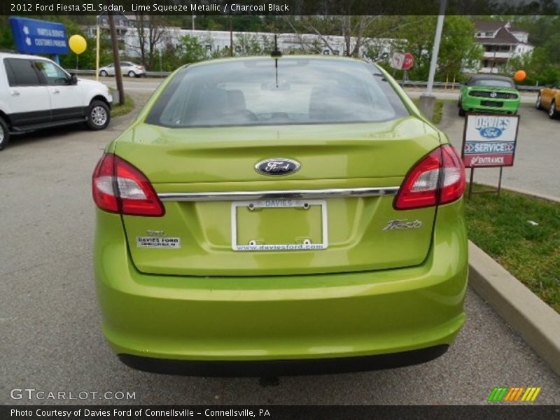 Lime Squeeze Metallic / Charcoal Black 2012 Ford Fiesta SEL Sedan