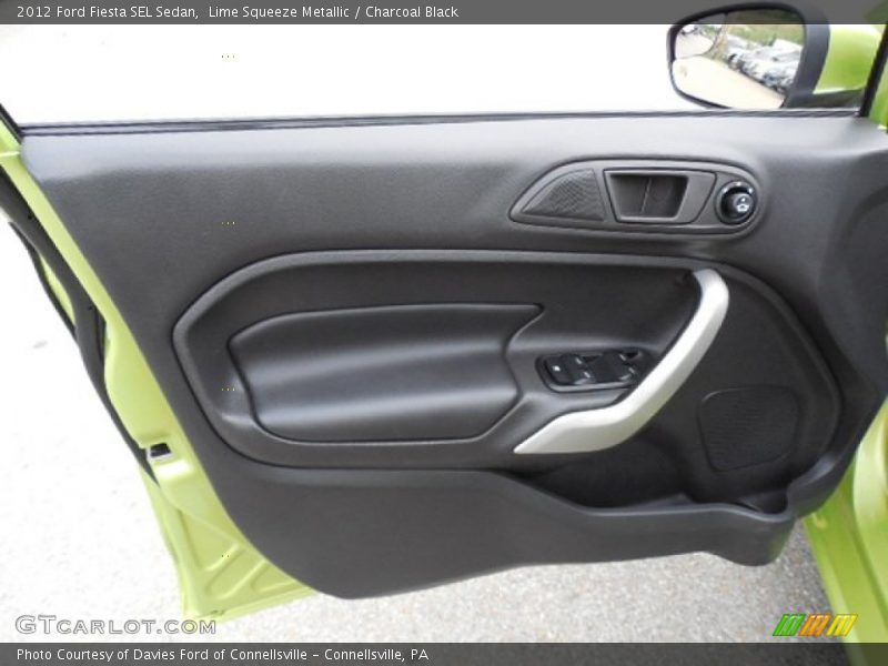 Lime Squeeze Metallic / Charcoal Black 2012 Ford Fiesta SEL Sedan