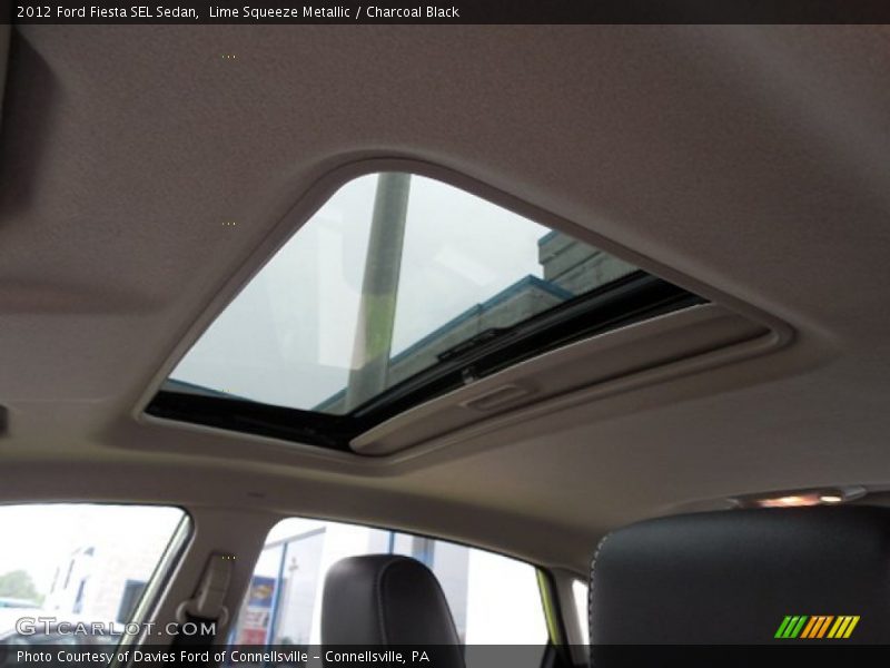 Lime Squeeze Metallic / Charcoal Black 2012 Ford Fiesta SEL Sedan