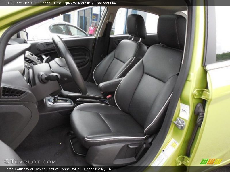 Lime Squeeze Metallic / Charcoal Black 2012 Ford Fiesta SEL Sedan