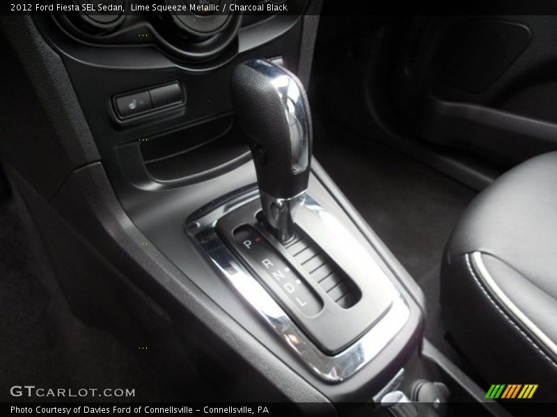 Lime Squeeze Metallic / Charcoal Black 2012 Ford Fiesta SEL Sedan