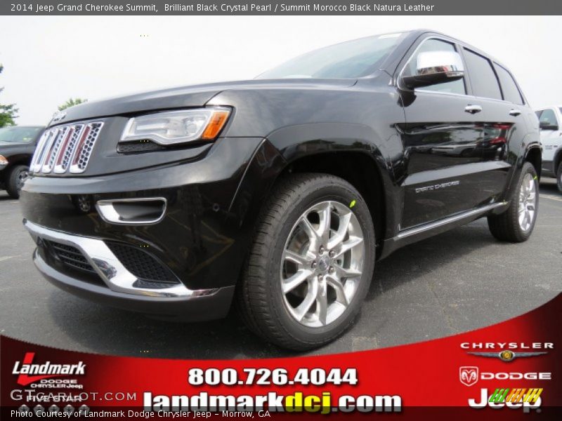 Brilliant Black Crystal Pearl / Summit Morocco Black Natura Leather 2014 Jeep Grand Cherokee Summit