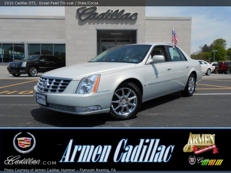 Ocean Pearl Tri-coat / Shale/Cocoa 2010 Cadillac DTS
