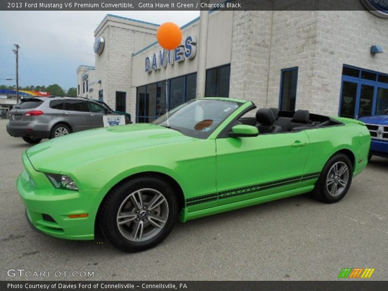 Gotta Have It Green / Charcoal Black 2013 Ford Mustang V6 Premium Convertible