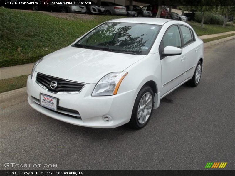 Aspen White / Charcoal 2012 Nissan Sentra 2.0 S