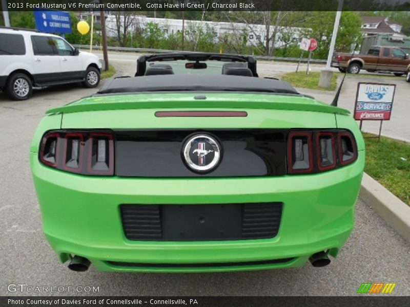 Gotta Have It Green / Charcoal Black 2013 Ford Mustang V6 Premium Convertible