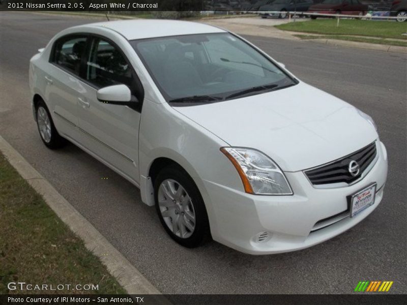 Aspen White / Charcoal 2012 Nissan Sentra 2.0 S