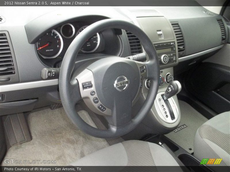 Aspen White / Charcoal 2012 Nissan Sentra 2.0 S